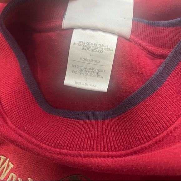 Vntg 90s Worlds Top Notch Fisherman Sweatshirt Large Jumper Crewneck Embroidered - Picture 7 of 9